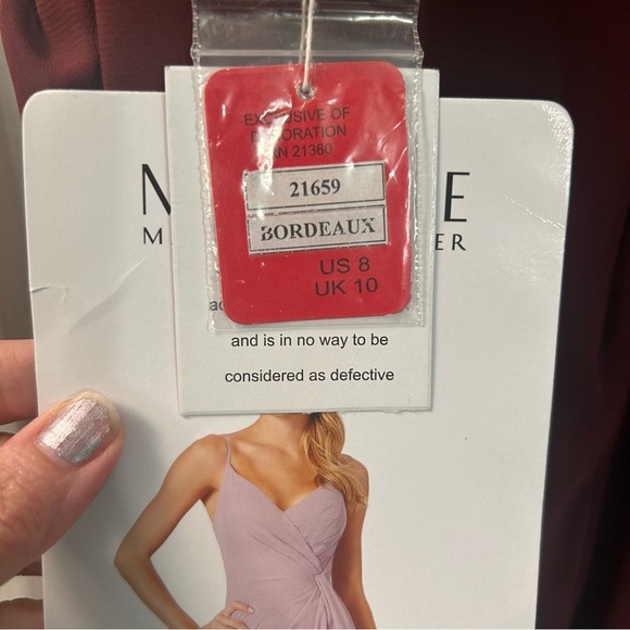 Mori Lee Maroon Maxi Gown with Spaghetti Straps Size 8 NEW prom wedding event - Picture 10 of 12